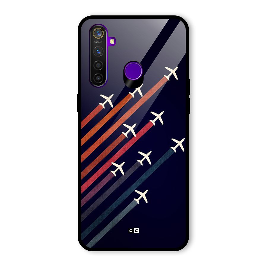 Flying Planes Glass Back Case for Realme 5 Pro