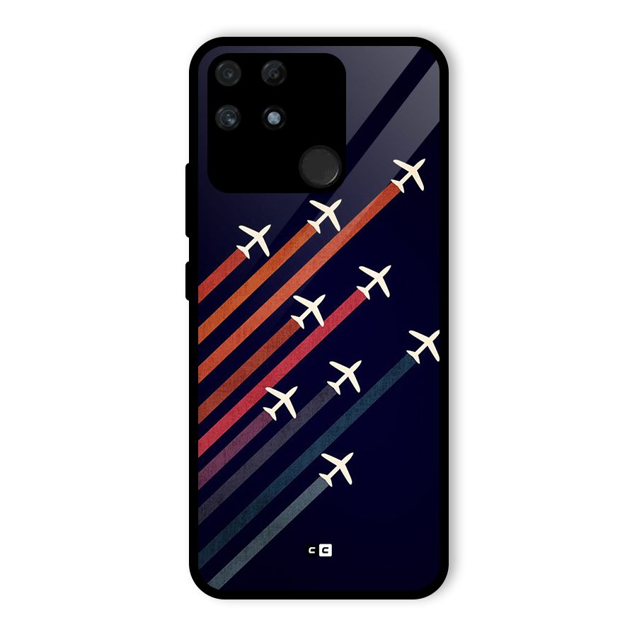 Flying Planes Glass Back Case for Realme Narzo 50A