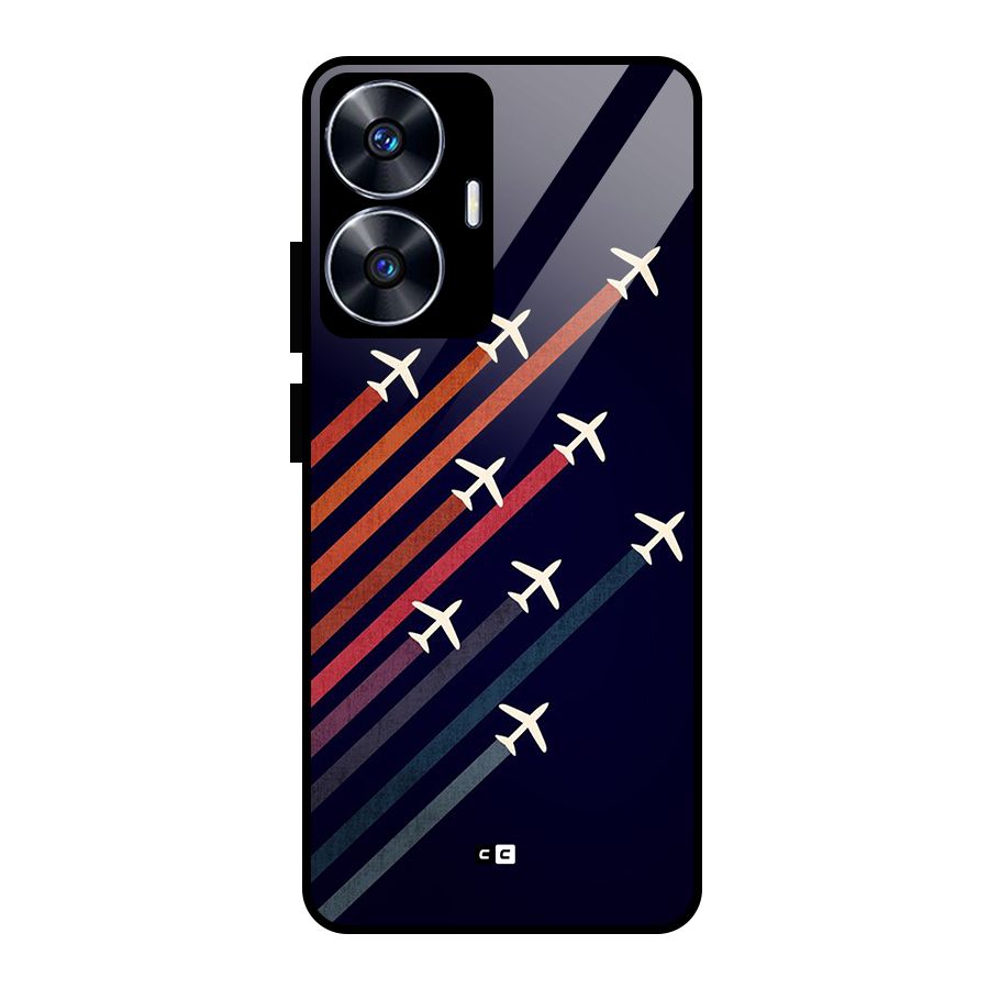 Flying Planes Glass Back Case for Realme Narzo N55