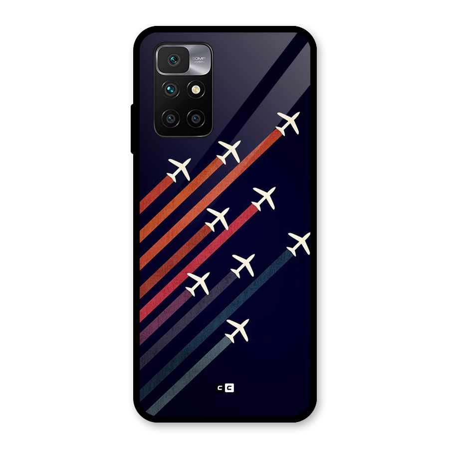 Flying Planes Glass Back Case for Redmi 10 Prime
