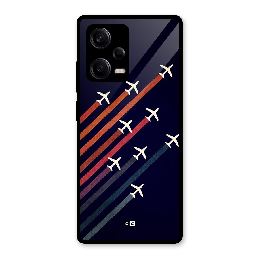 Flying Planes Glass Back Case for Redmi Note 12 Pro