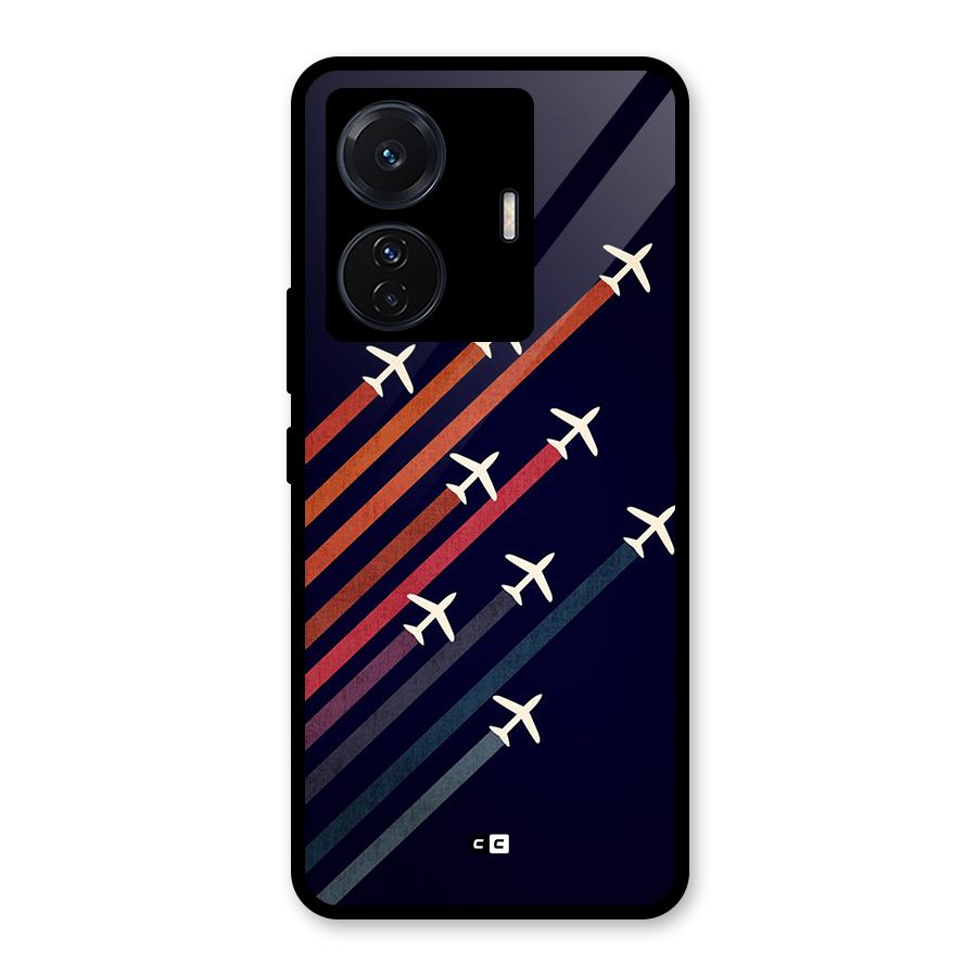 Flying Planes Glass Back Case for Vivo T1 Pro