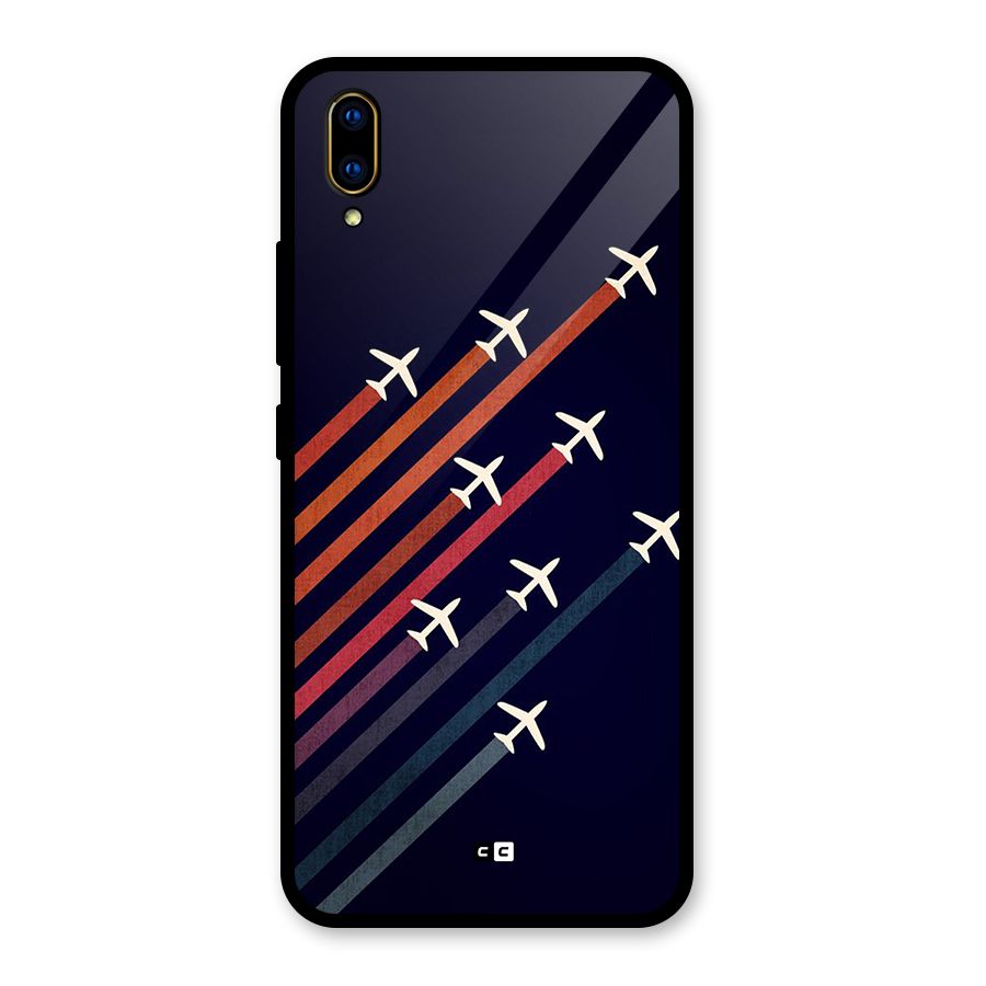 Flying Planes Glass Back Case for Vivo V11 Pro