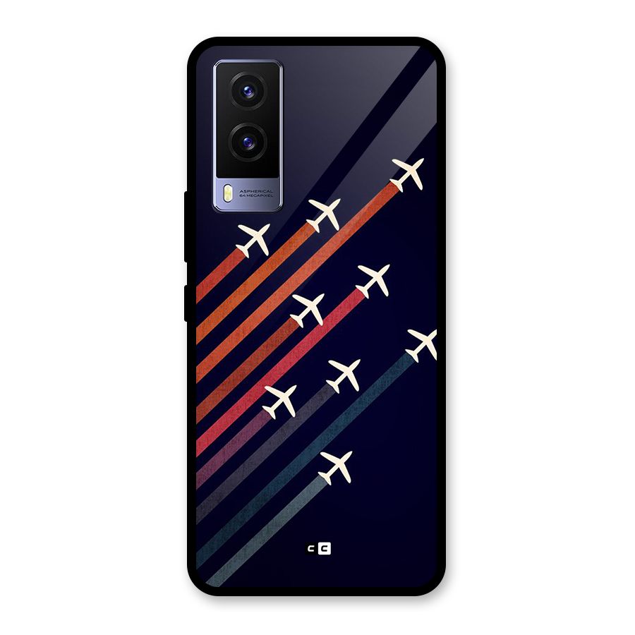 Flying Planes Glass Back Case for Vivo V21e 5G