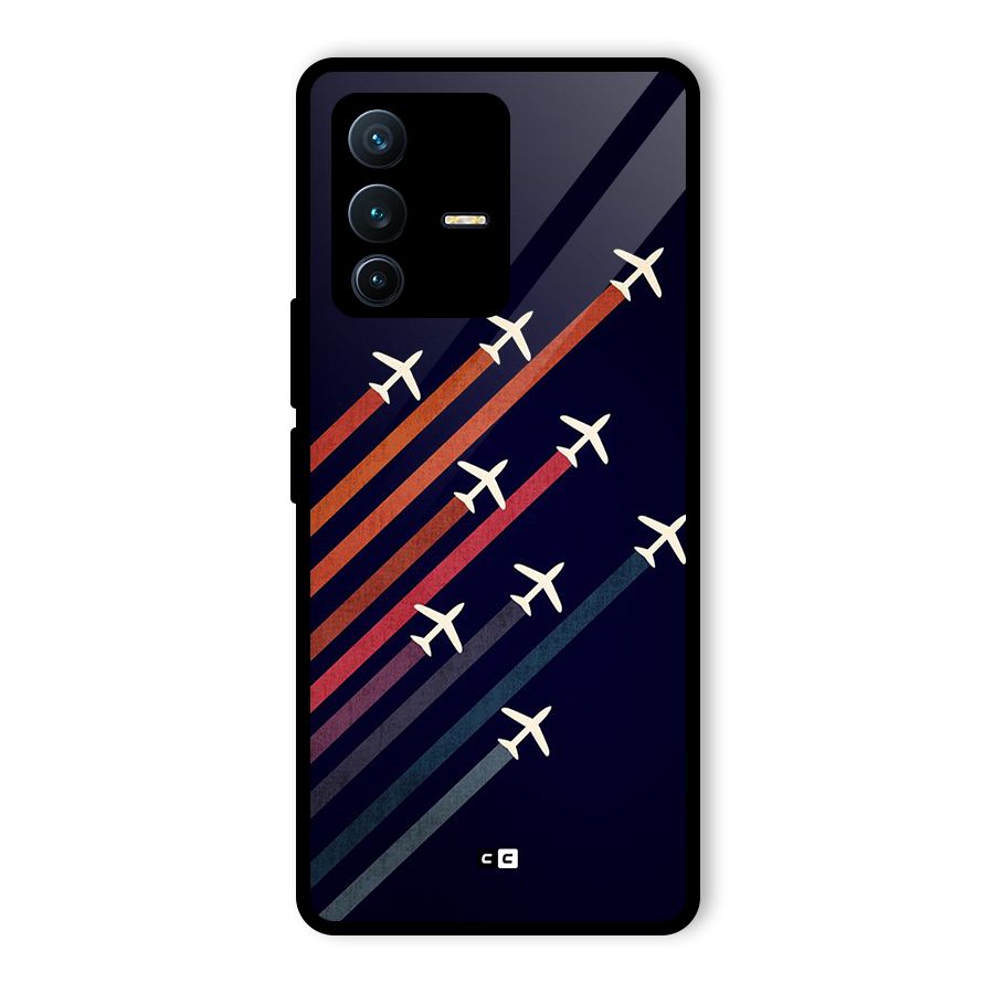 Flying Planes Glass Back Case for Vivo V23 Pro
