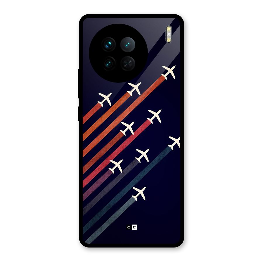 Flying Planes Glass Back Case for Vivo X90