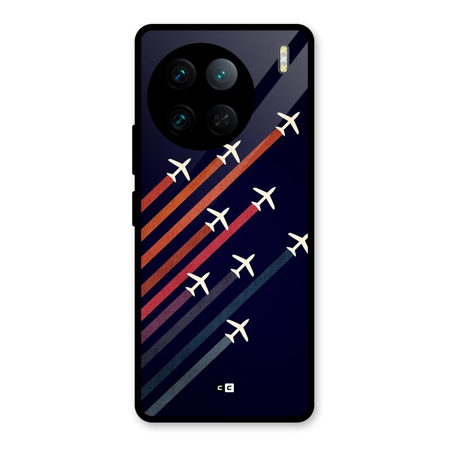 Flying Planes Glass Back Case for Vivo X90 Pro