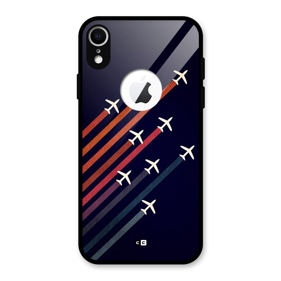 Flying Planes Glass Back Case for iPhone XR Logo Cut