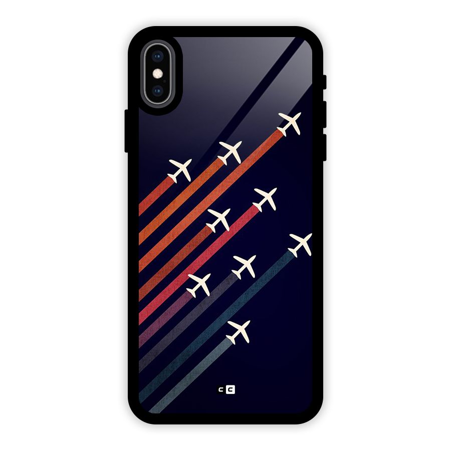 Flying Planes Glass Back Case for iPhone XS Max