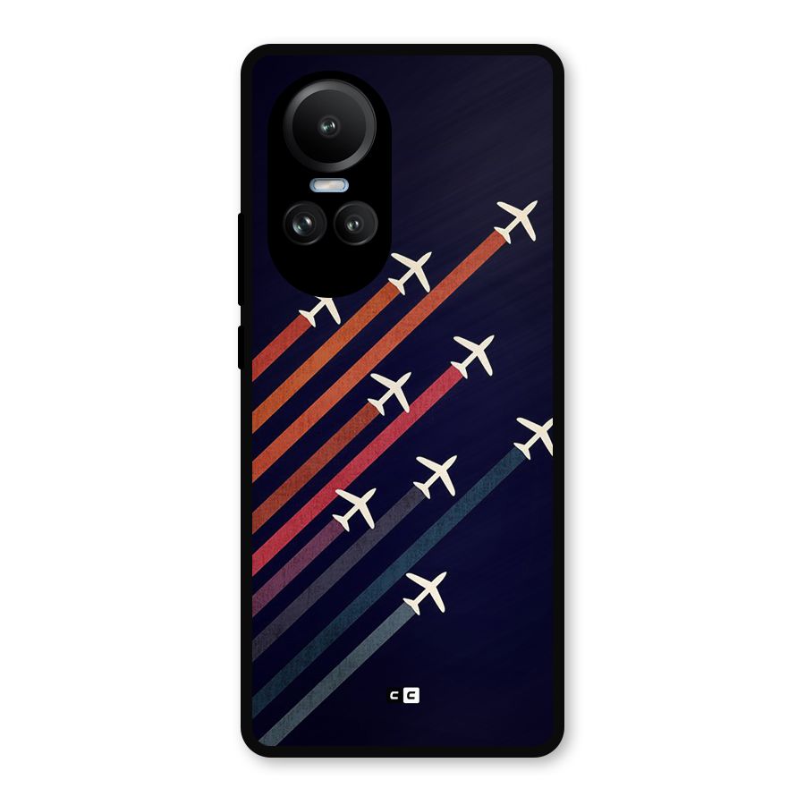 Flying Planes Metal Back Case for Oppo Reno10 Pro