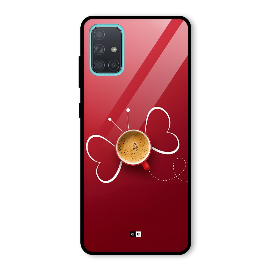 Flying Tea Glass Back Case for Galaxy A71
