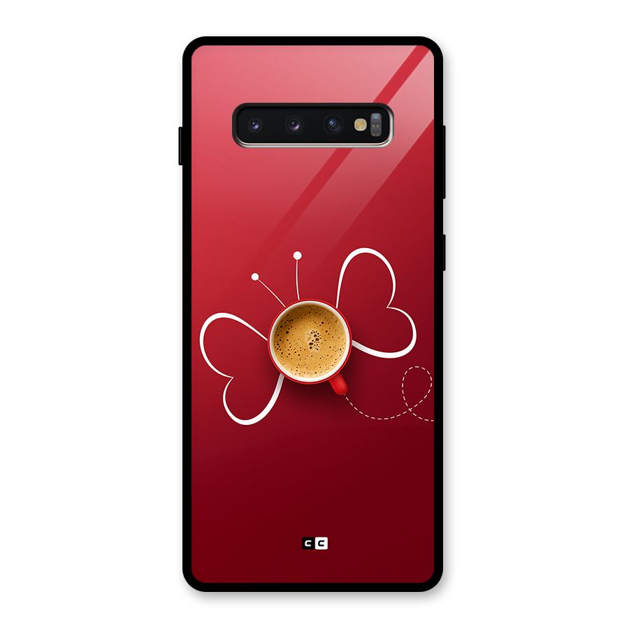 Flying Tea Glass Back Case for Galaxy S10 Plus