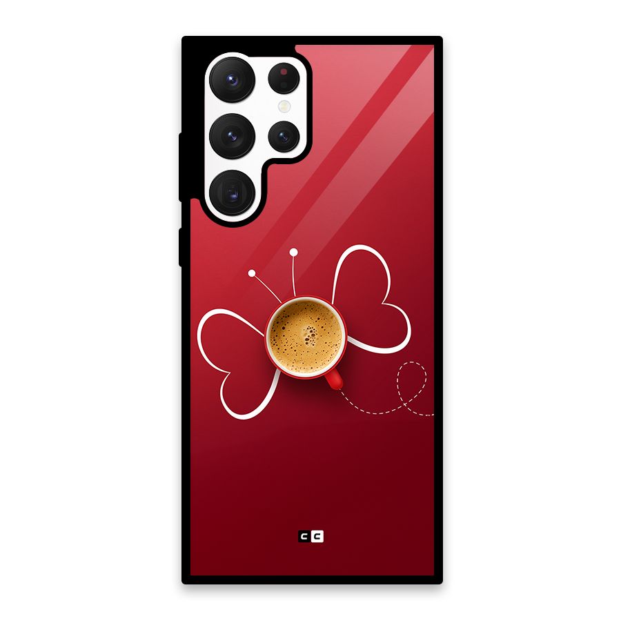 Flying Tea Glass Back Case for Galaxy S22 Ultra 5G
