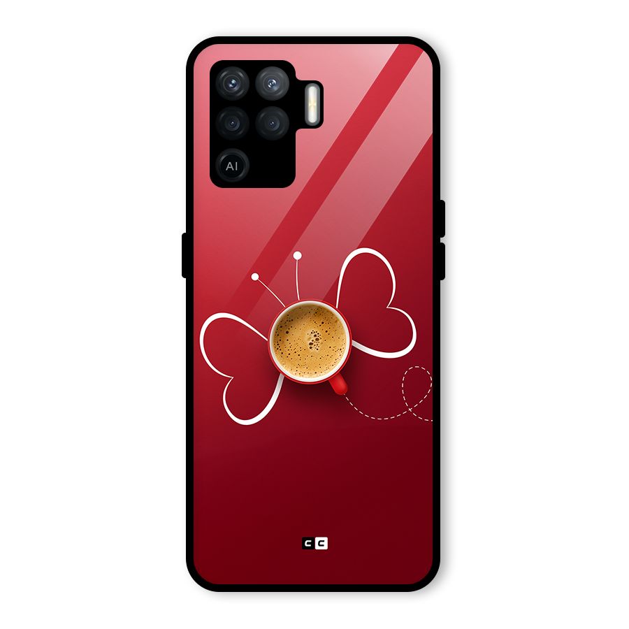 Flying Tea Glass Back Case for Oppo F19 Pro
