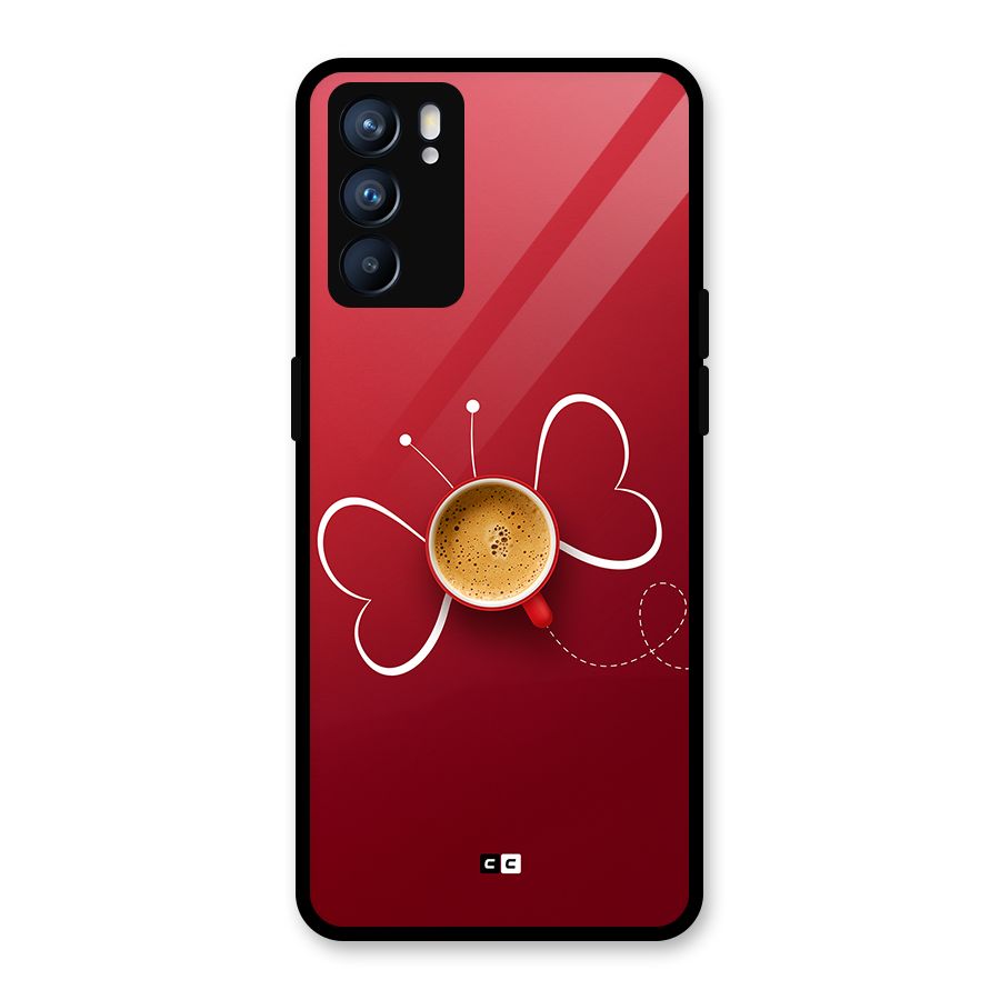 Flying Tea Glass Back Case for Oppo Reno6 5G
