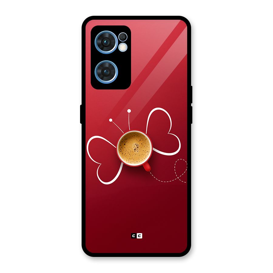 Flying Tea Glass Back Case for Oppo Reno7 5G
