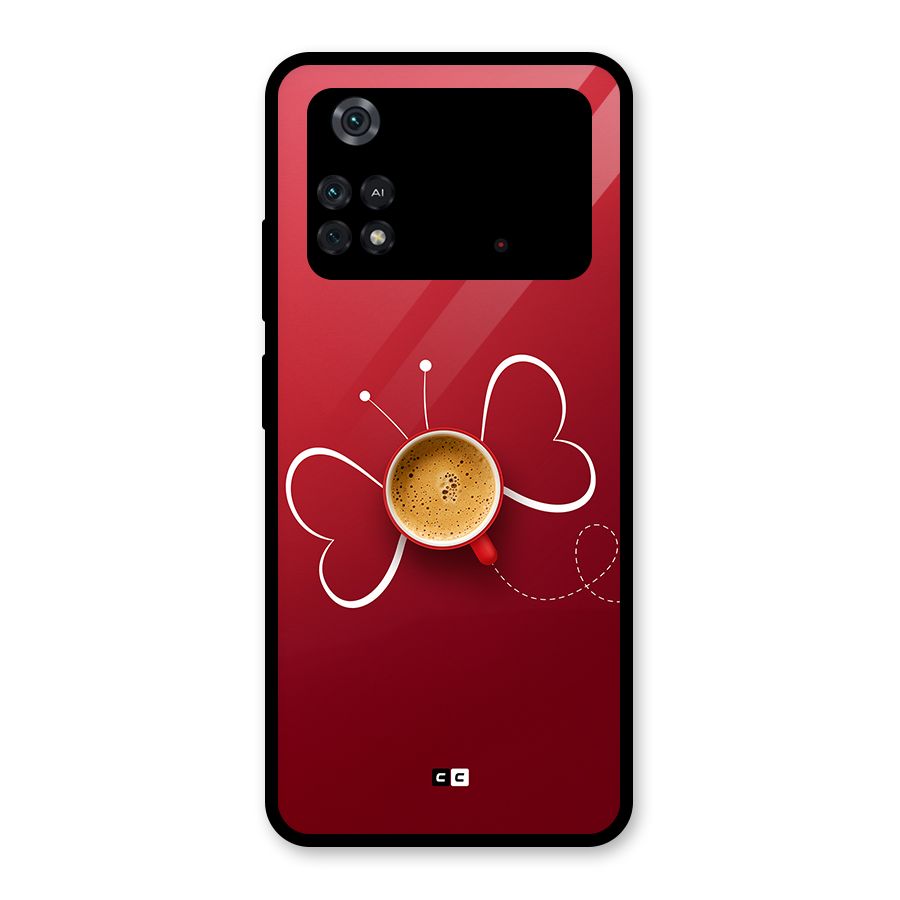 Flying Tea Glass Back Case for Poco M4 Pro 4G