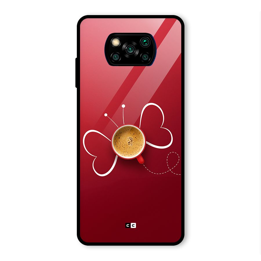 Flying Tea Glass Back Case for Poco X3 Pro