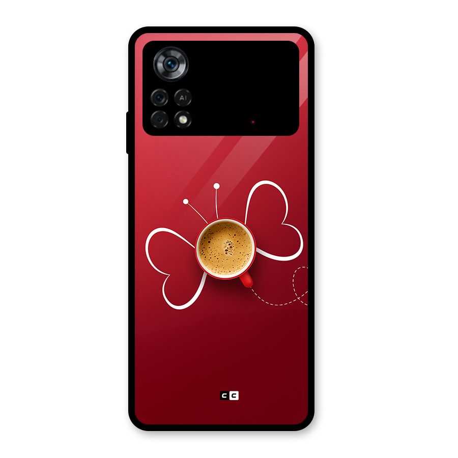 Flying Tea Glass Back Case for Poco X4 Pro 5G
