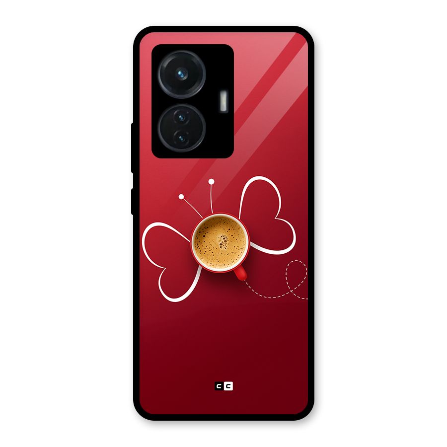 Flying Tea Glass Back Case for Vivo T1 44W