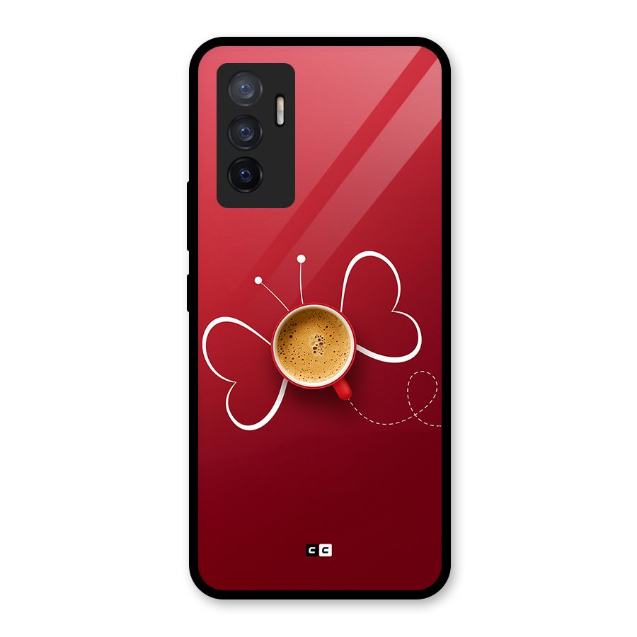 Flying Tea Glass Back Case for Vivo V23e