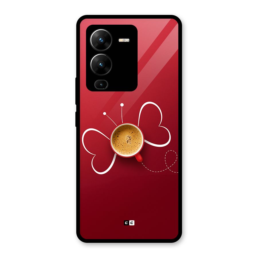 Flying Tea Glass Back Case for Vivo V25 Pro