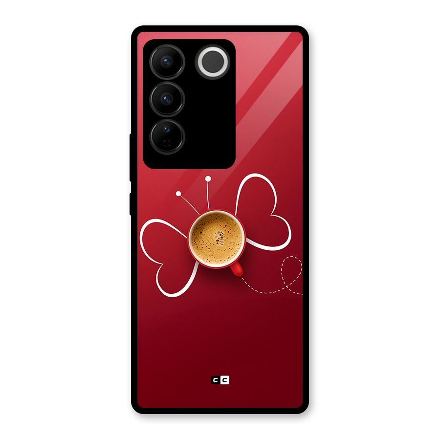 Flying Tea Glass Back Case for Vivo V27 Pro
