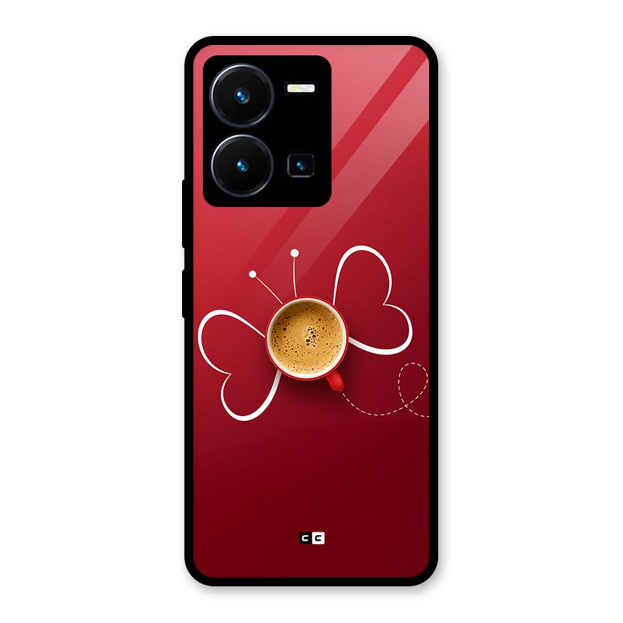 Flying Tea Glass Back Case for Vivo Y35