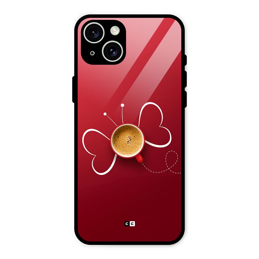 Flying Tea Glass Back Case for iPhone 15 Plus