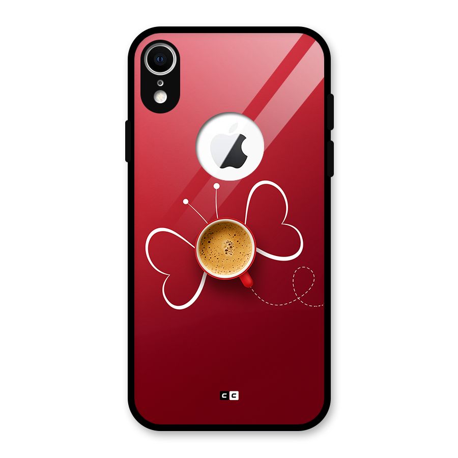 Flying Tea Glass Back Case for iPhone XR Logo Cut
