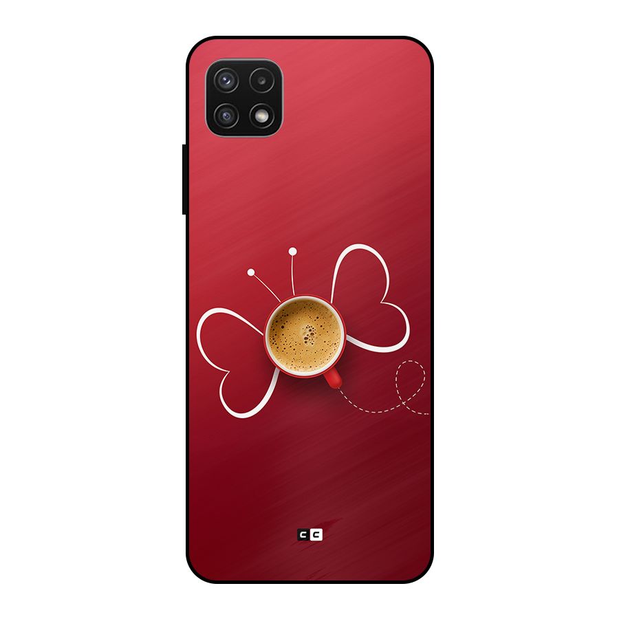 Flying Tea Metal Back Case for Galaxy A22 5G