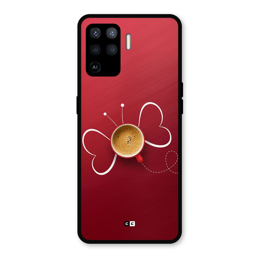 Flying Tea Metal Back Case for Oppo F19 Pro