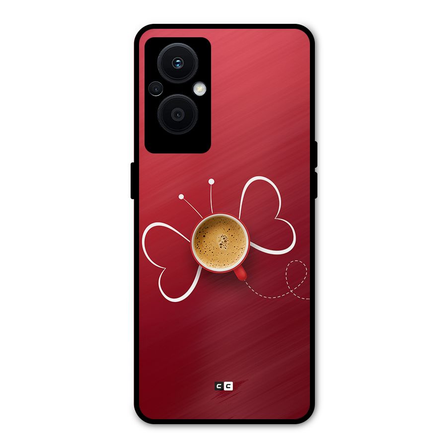 Flying Tea Metal Back Case for Oppo F21 Pro 5G