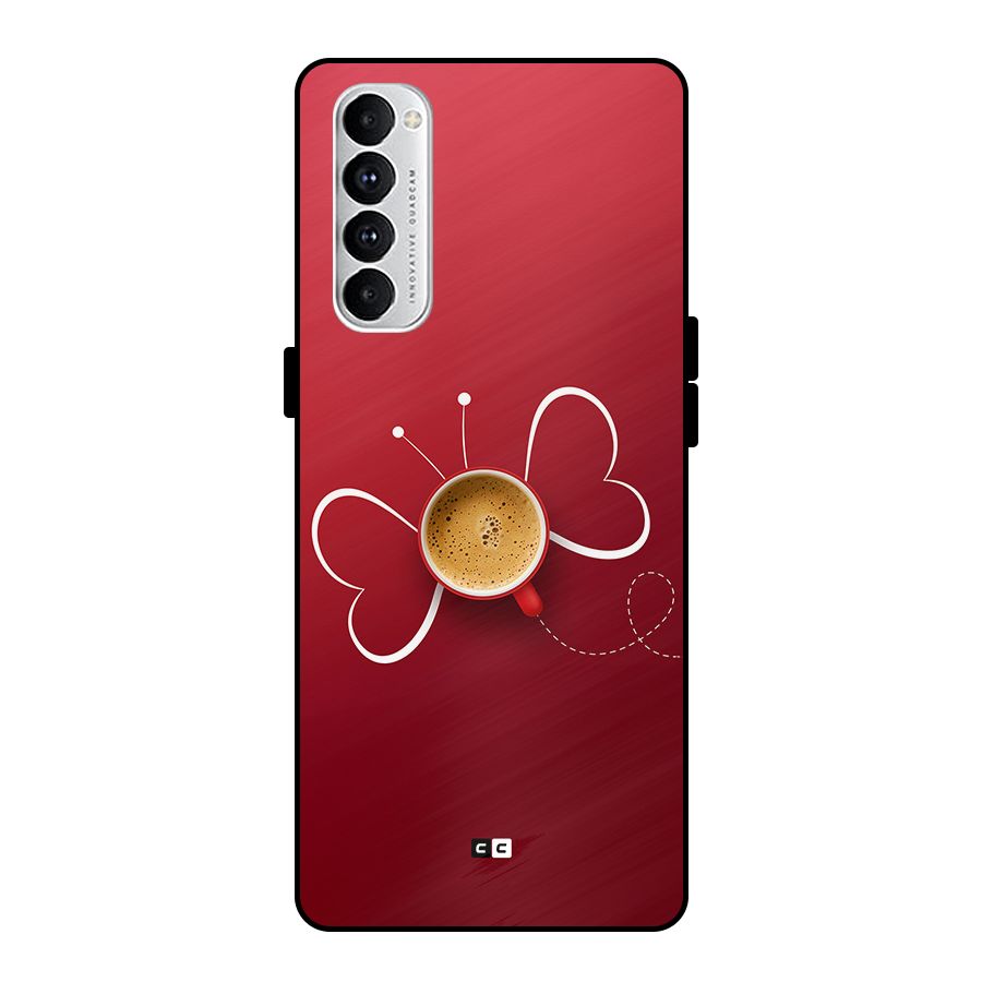 Flying Tea Metal Back Case for Oppo Reno4 Pro