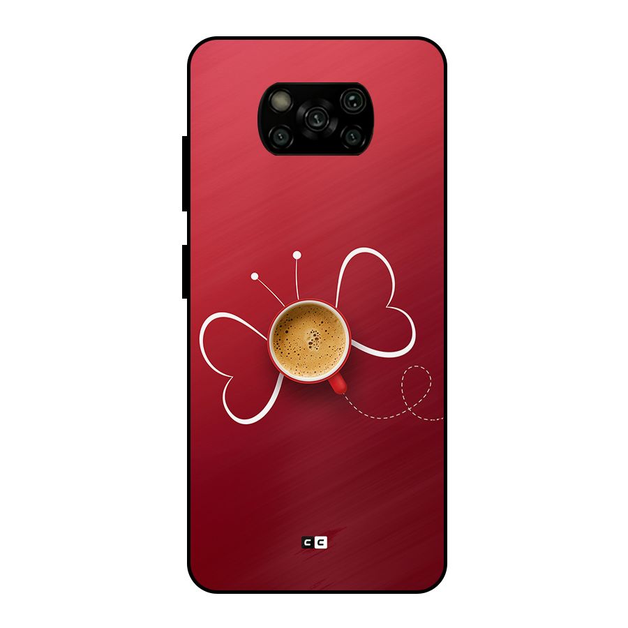 Flying Tea Metal Back Case for Poco X3