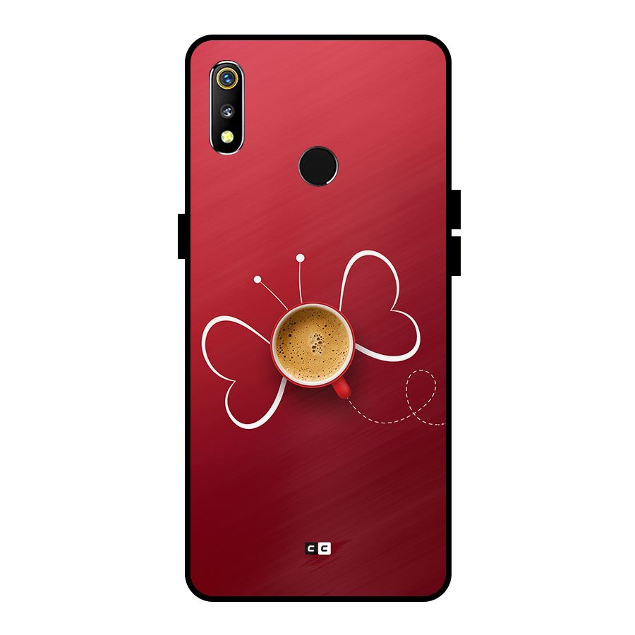 Flying Tea Metal Back Case for Realme 3i