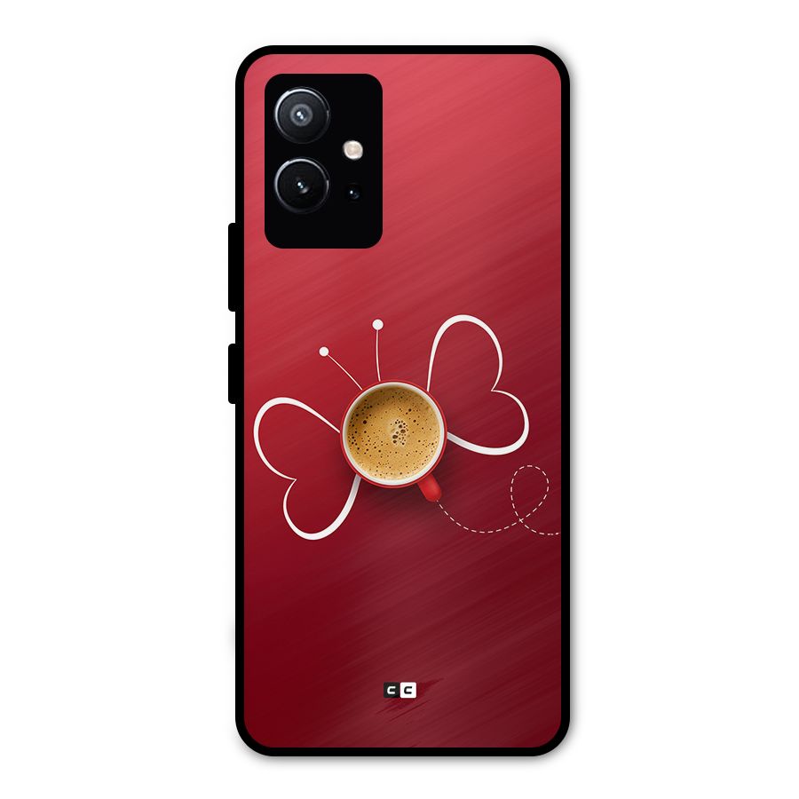 Flying Tea Metal Back Case for Vivo T1 5G