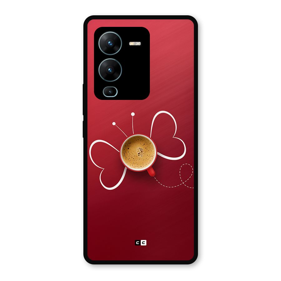 Flying Tea Metal Back Case for Vivo V25 Pro