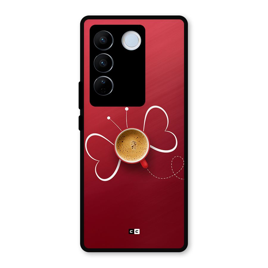 Flying Tea Metal Back Case for Vivo V27