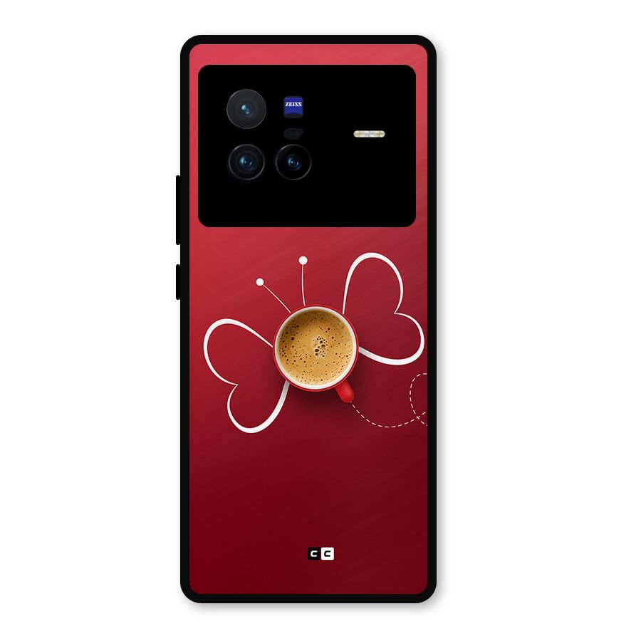 Flying Tea Metal Back Case for Vivo X80