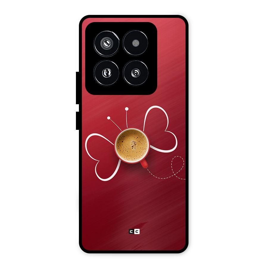Flying Tea Metal Back Case for Xiaomi 14 Pro