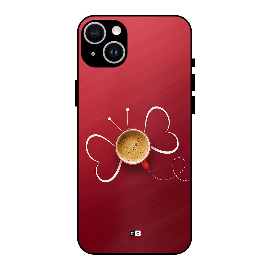 Flying Tea Metal Back Case for iPhone 14 Plus