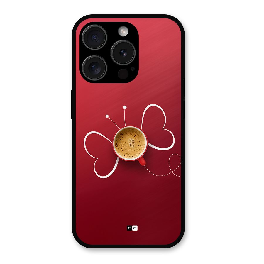 Flying Tea Metal Back Case for iPhone 15 Pro