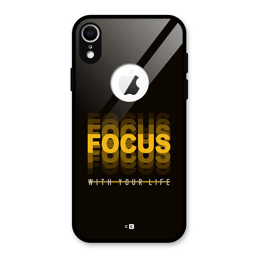 Focus Life Glass Back Case for iPhone XR Logo Cut