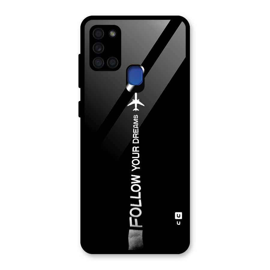 Follow Your Dream Glass Back Case for Galaxy A21s