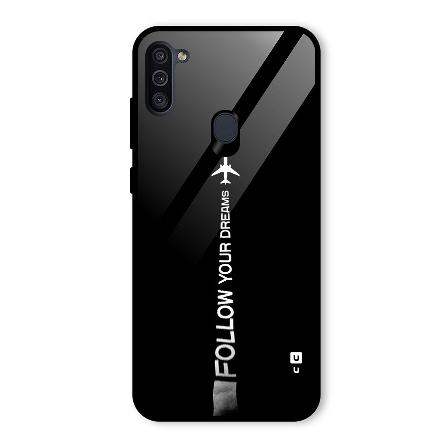 Follow Your Dream Glass Back Case for Galaxy M11