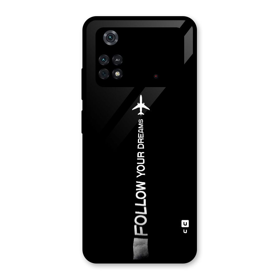 Follow Your Dream Glass Back Case for Poco M4 Pro 4G