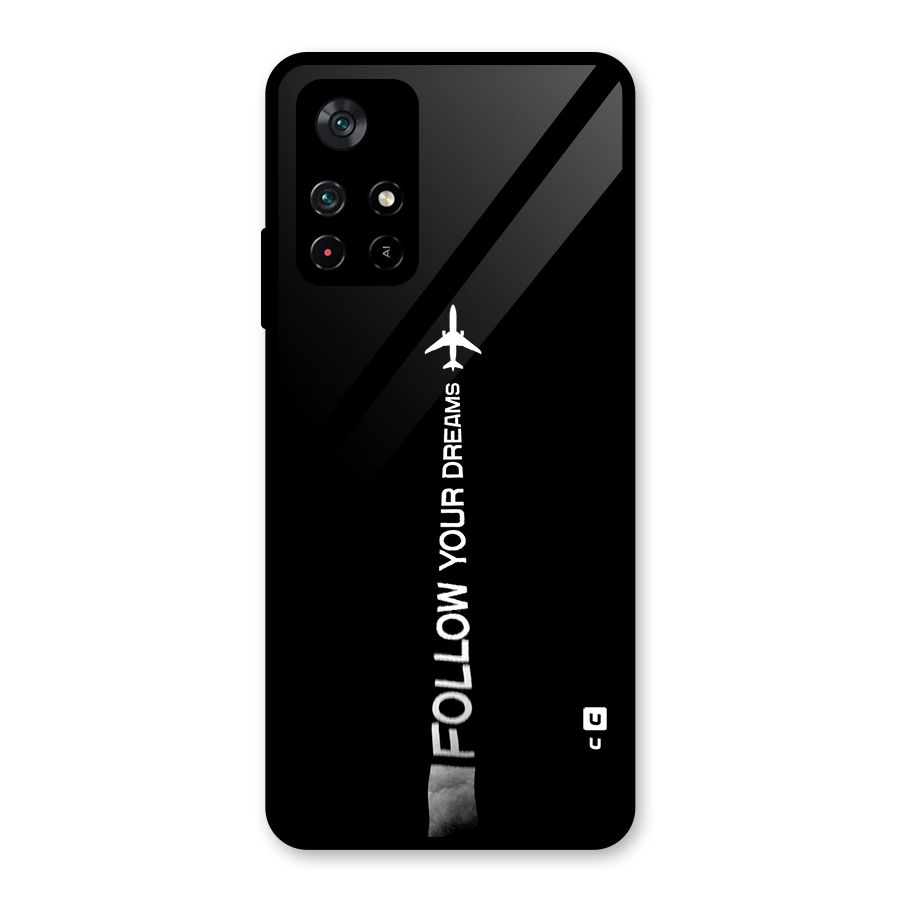 Follow Your Dream Glass Back Case for Poco M4 Pro 5G