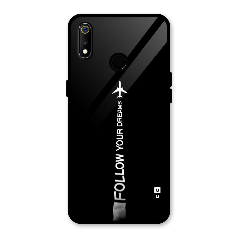 Follow Your Dream Glass Back Case for Realme 3i