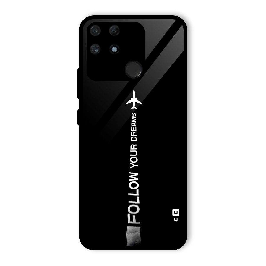 Follow Your Dream Glass Back Case for Realme Narzo 50A